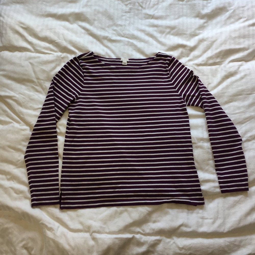 JCrew Boatneck Sailor Striped Long Sleeve Top